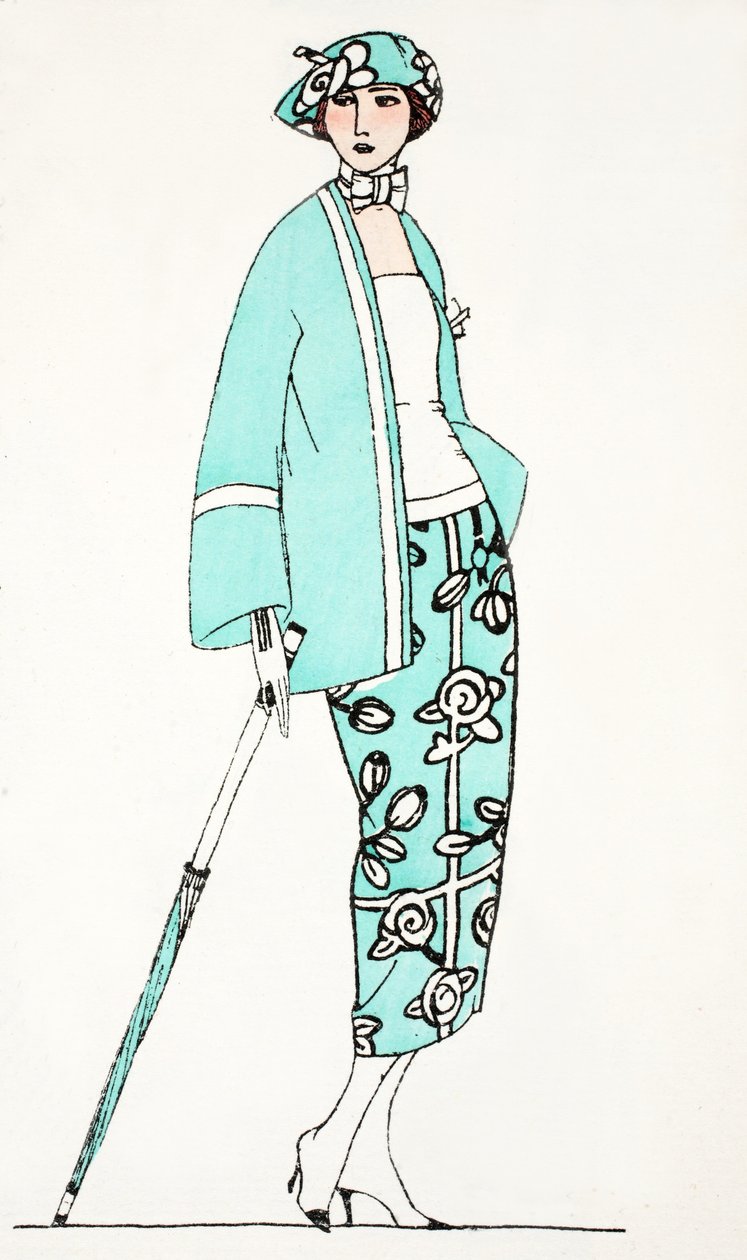 Diseño para un vestido de día c.1919 de French School