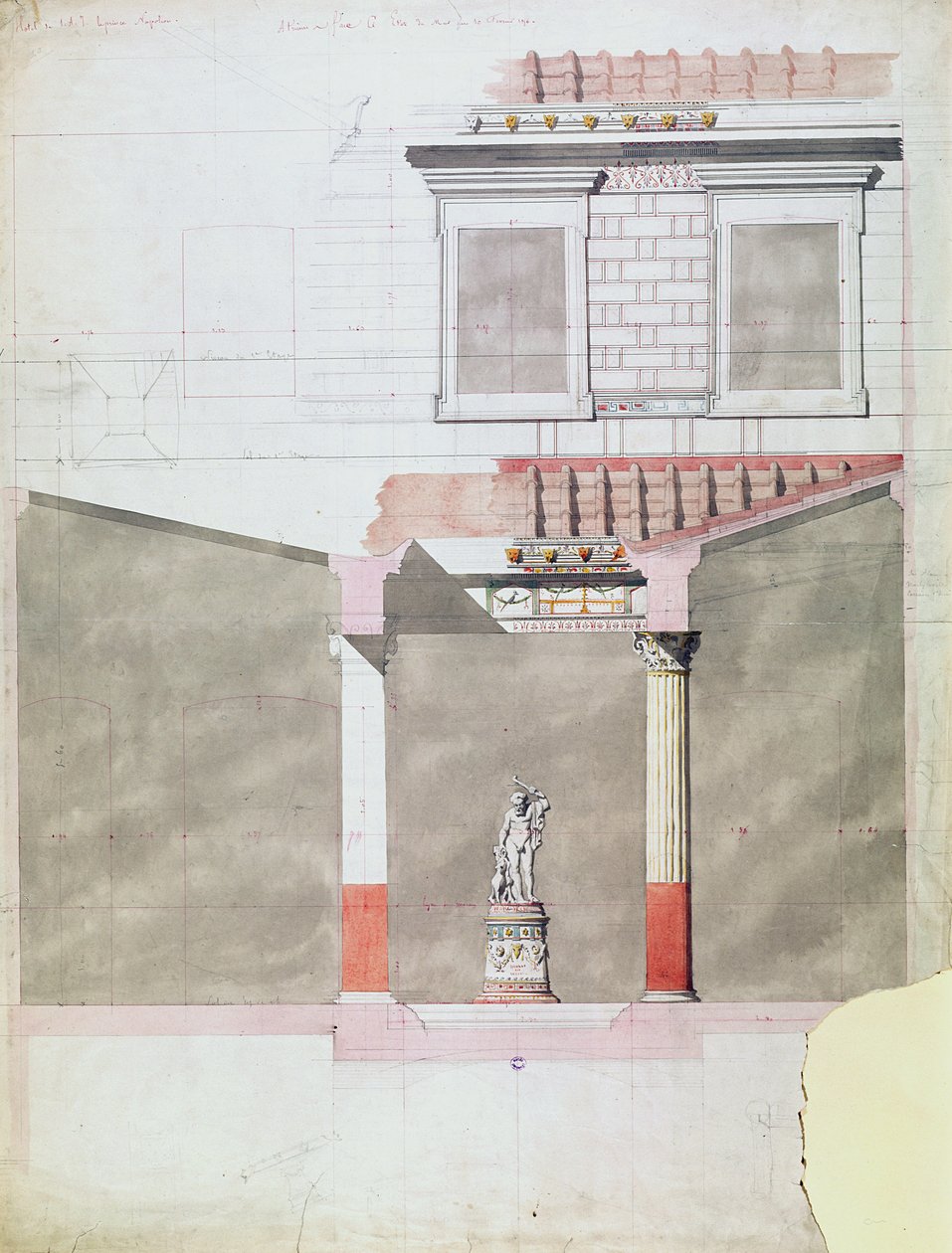 Diseño para el atrio del palacio pompeyano del Príncipe Napoleón III (1808-73) de French School