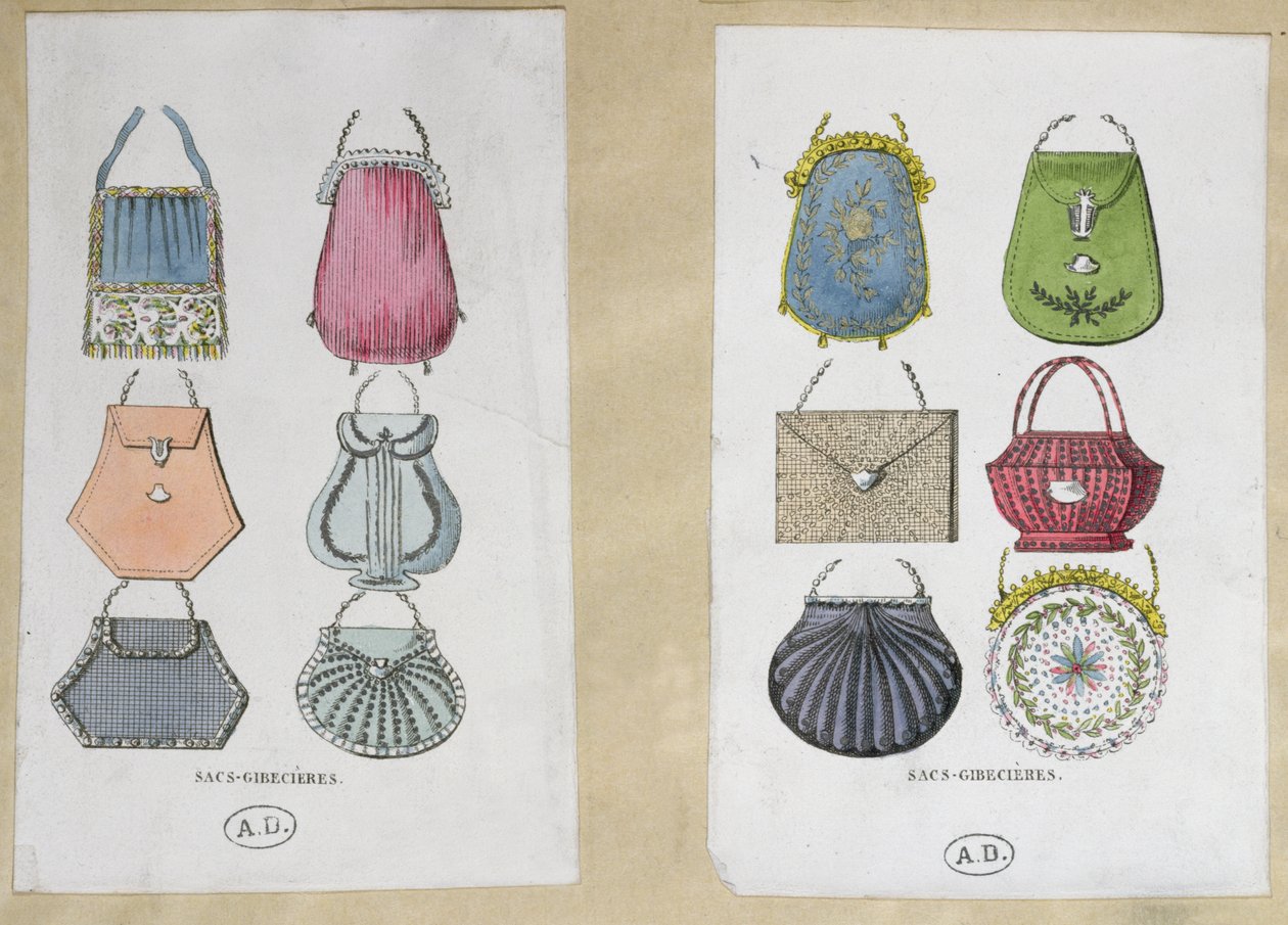 Diseños para bolsos de hombro, 1822 de French School