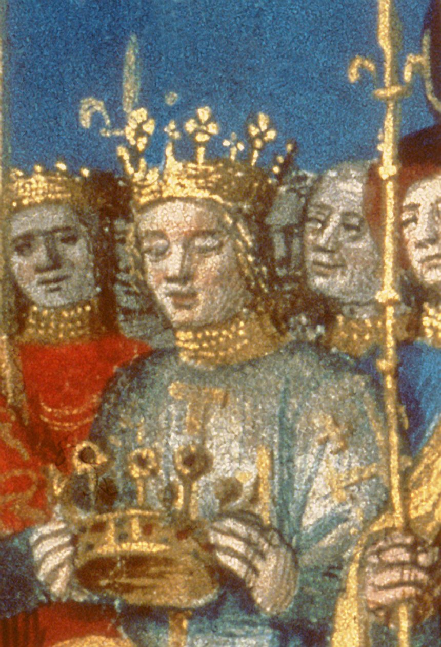 Coronación de Luis VIII (1187-1226) y Blanca de Castilla en Reims en presencia del Rey de Jerusalén (detalle) de French School