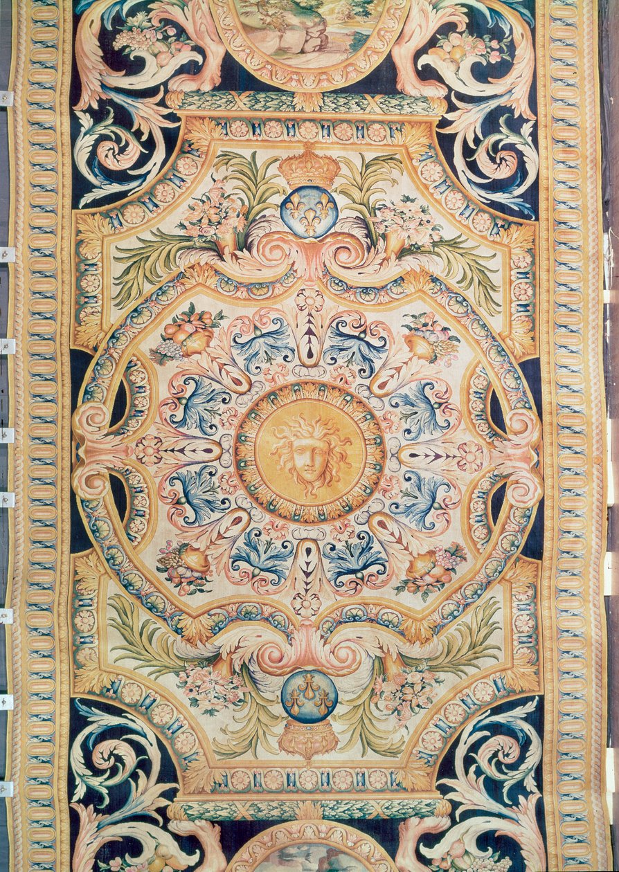 Detalle de una alfombra Savonnerie hecha para la Gran Galería del Louvre, c.1680 de French School
