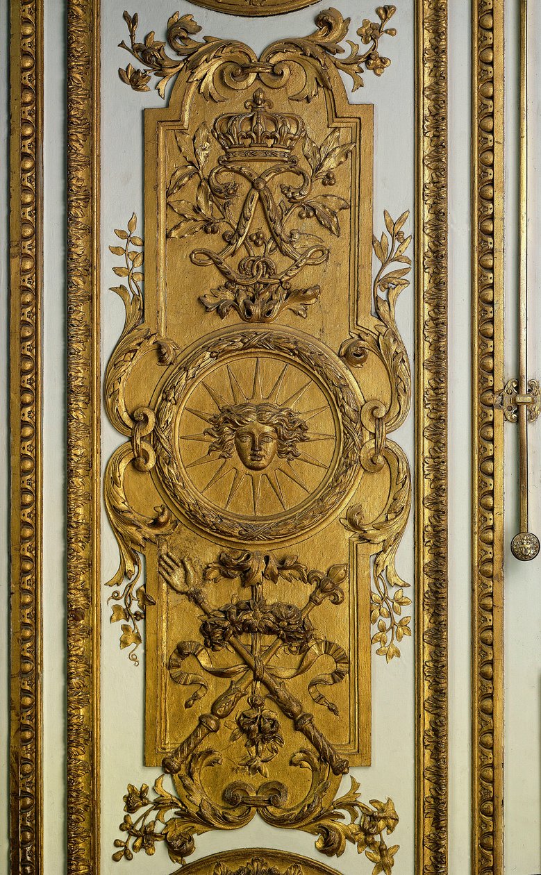 Puerta del Salón de Venus con sol y cetro. Siglo XVII de French School