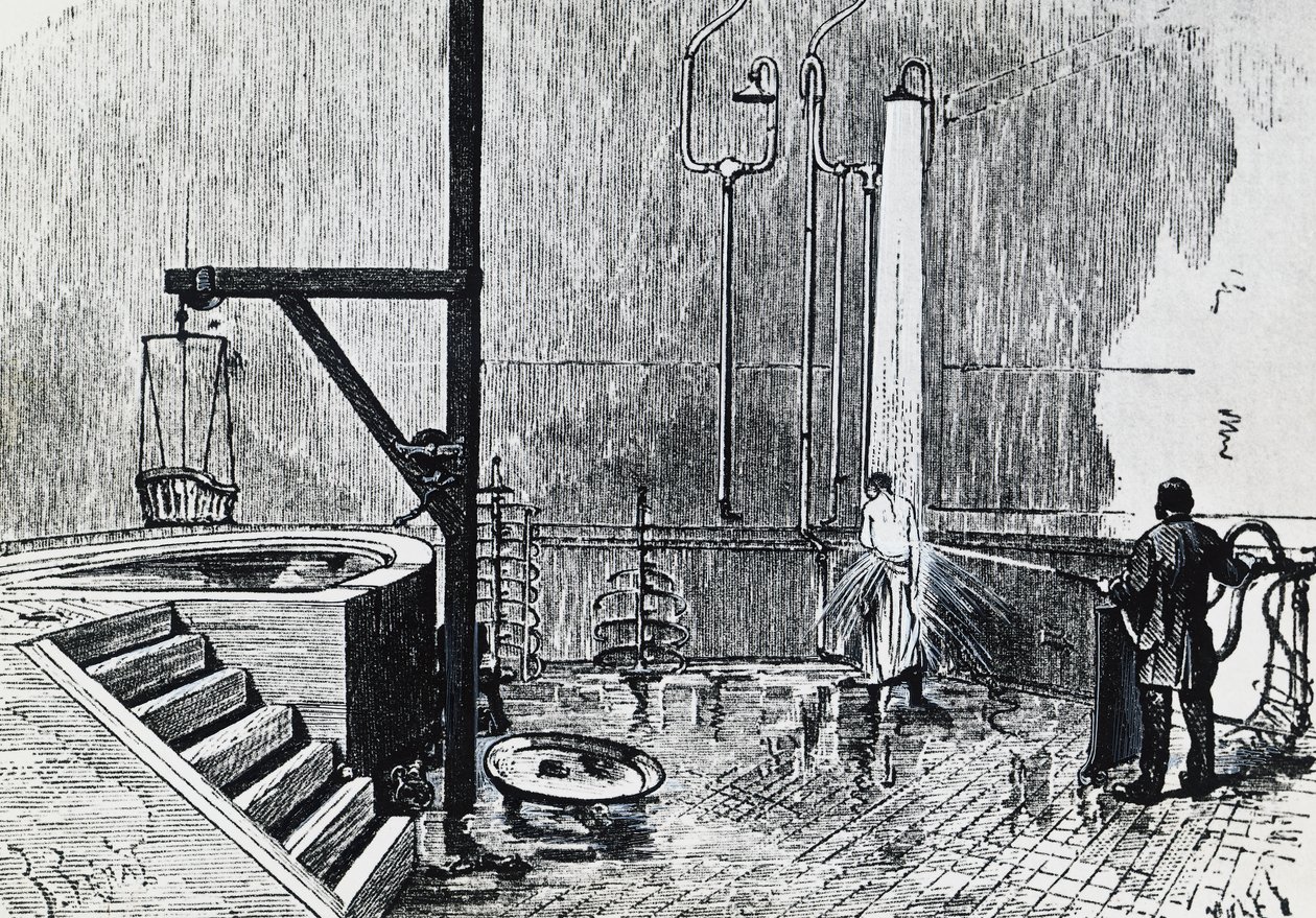 Establecimiento de hidroterapia del Dr. Duval en el barrio de Chaillot, París de French School