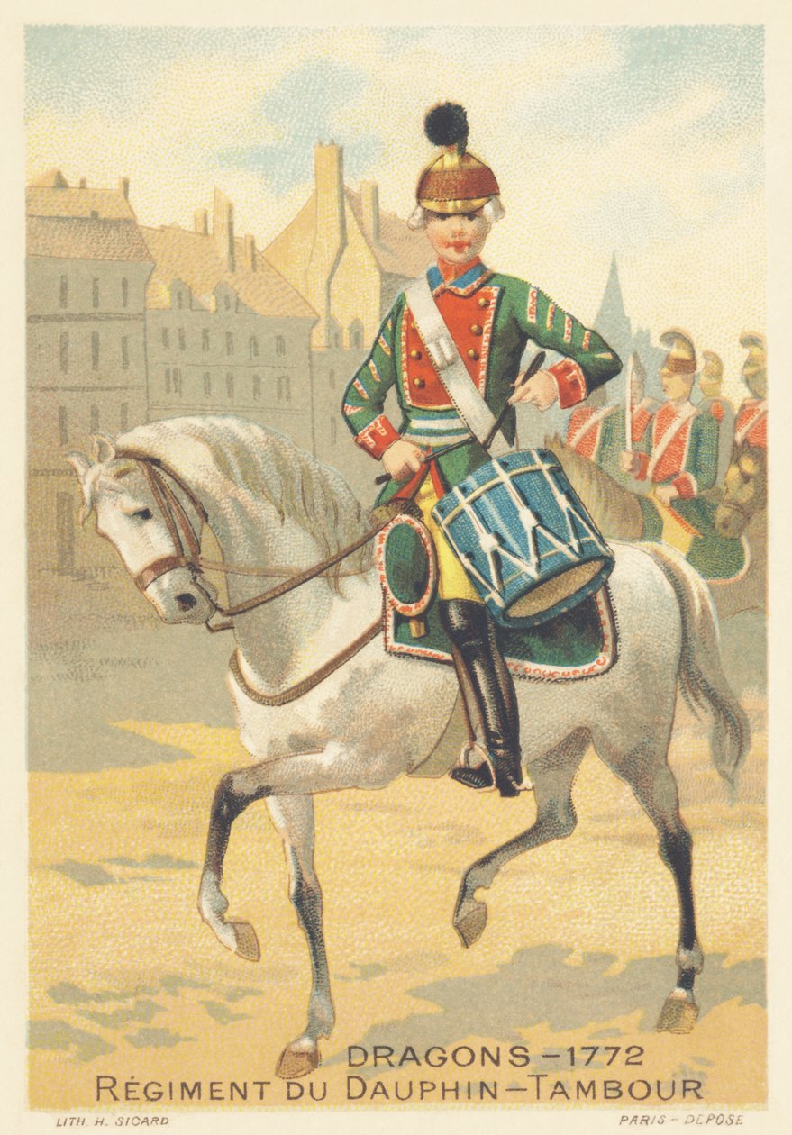 Dragones, Regimiento del Delfín, Drambour en 1772 de French School