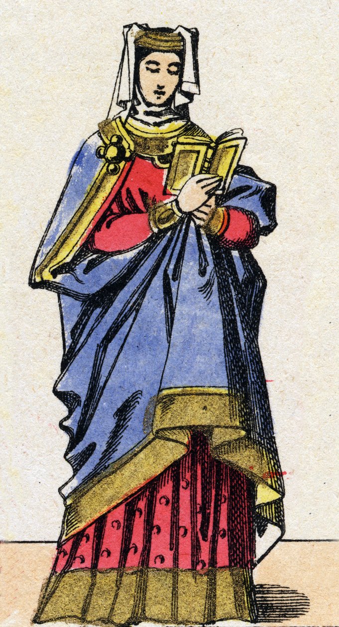 Dinastía de los Capetos: Retrato de Blanca de Castilla. de French School
