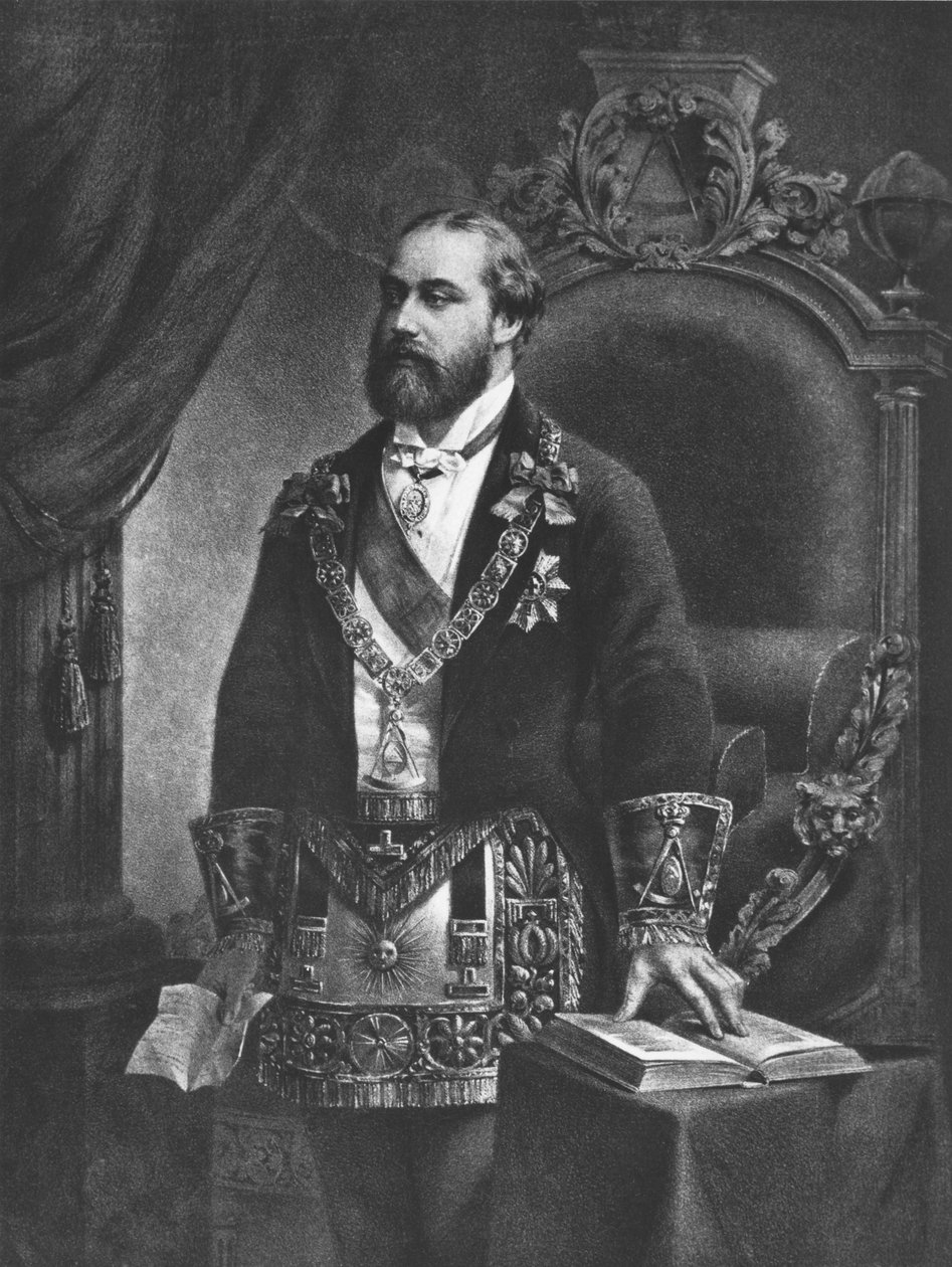 Eduardo (1841-1910) Príncipe de Gales, luego Eduardo VII, como Gran Maestro de la Masonería, 1884 de French School