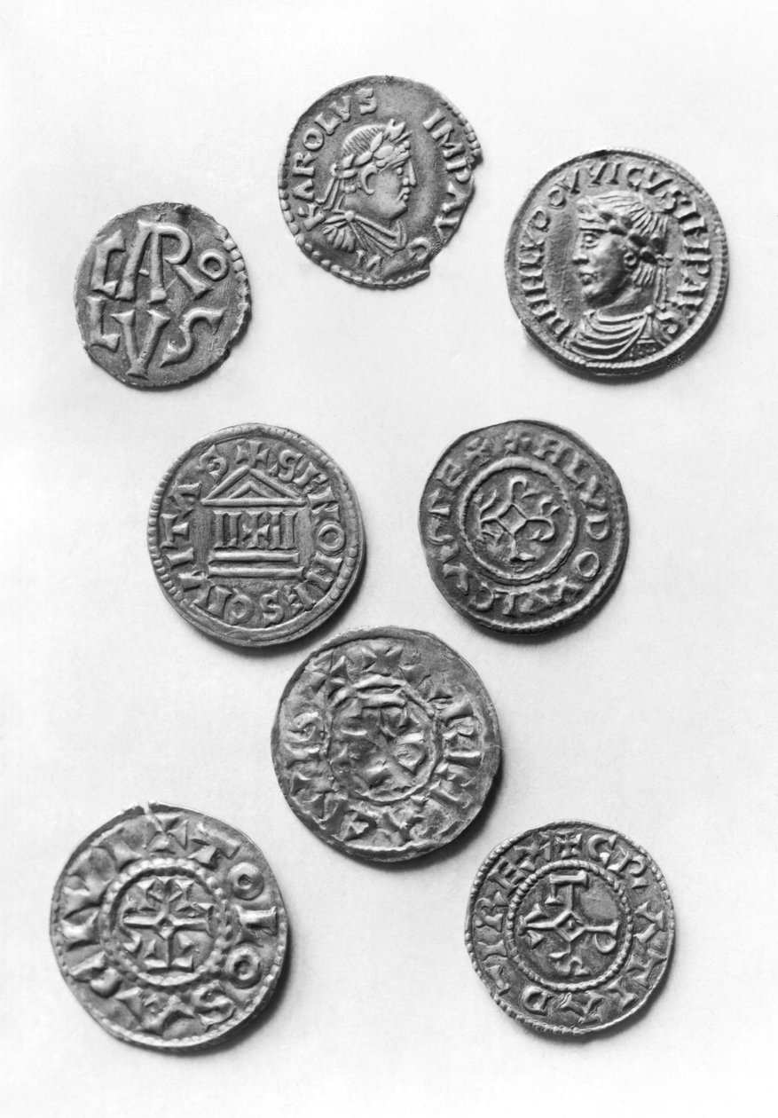 Ocho monedas carolingias (plata) de French School
