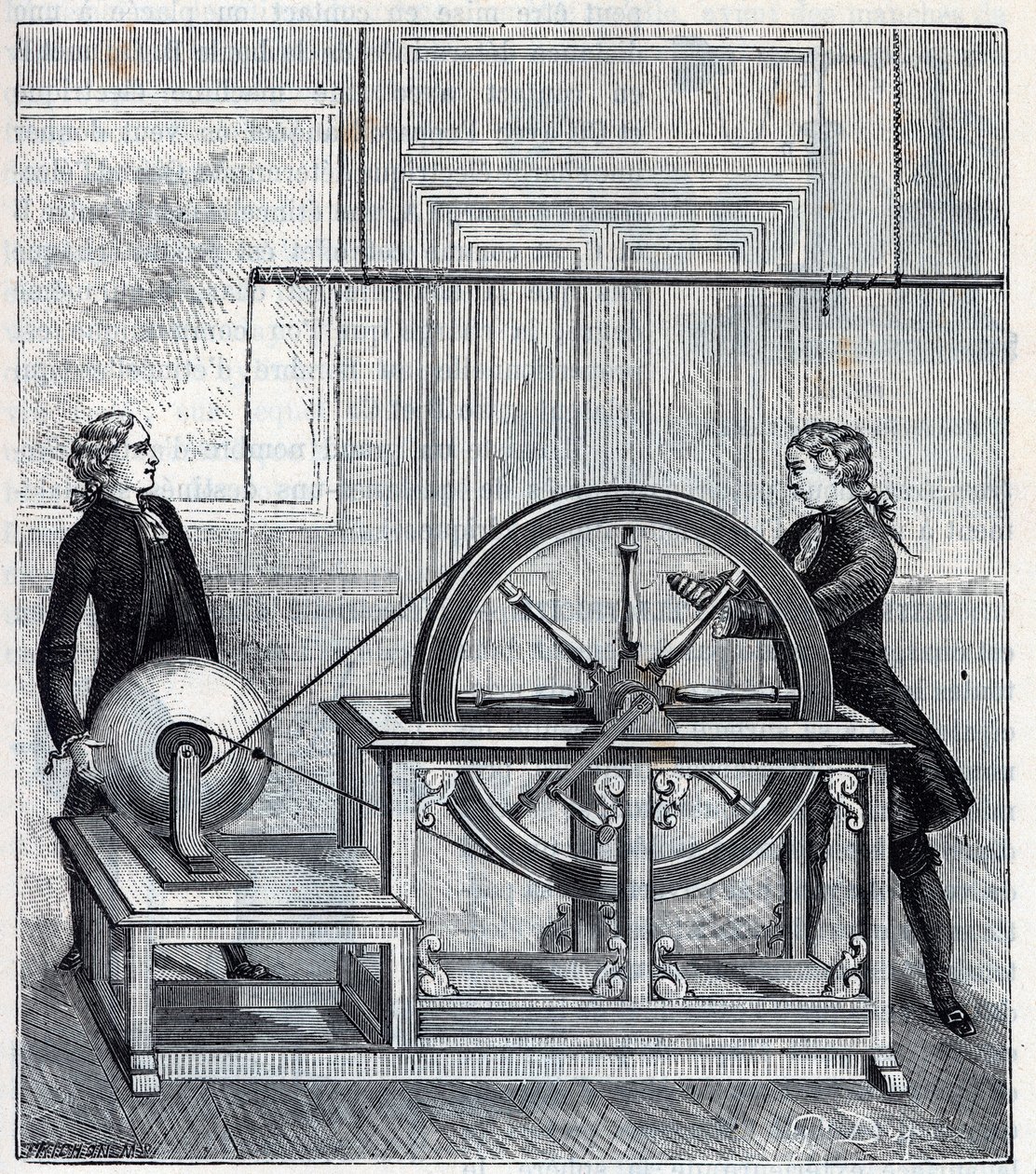 Máquina eléctrica (Generador) por Francis Hauksbee (1666-1713) perfeccionada por Boze l