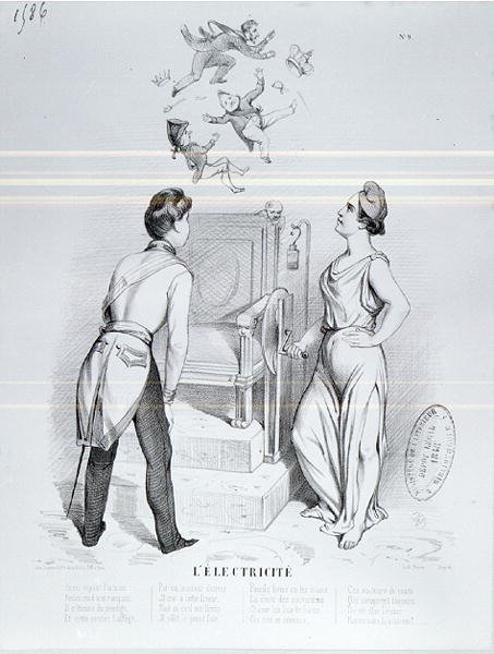 Electricidad, caricatura de la revolución de 1848 de French School