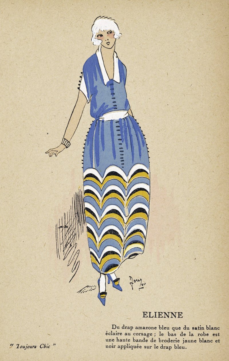 Elienne, de Toujours Chic, pub.1921-22 (estarcido) de French School