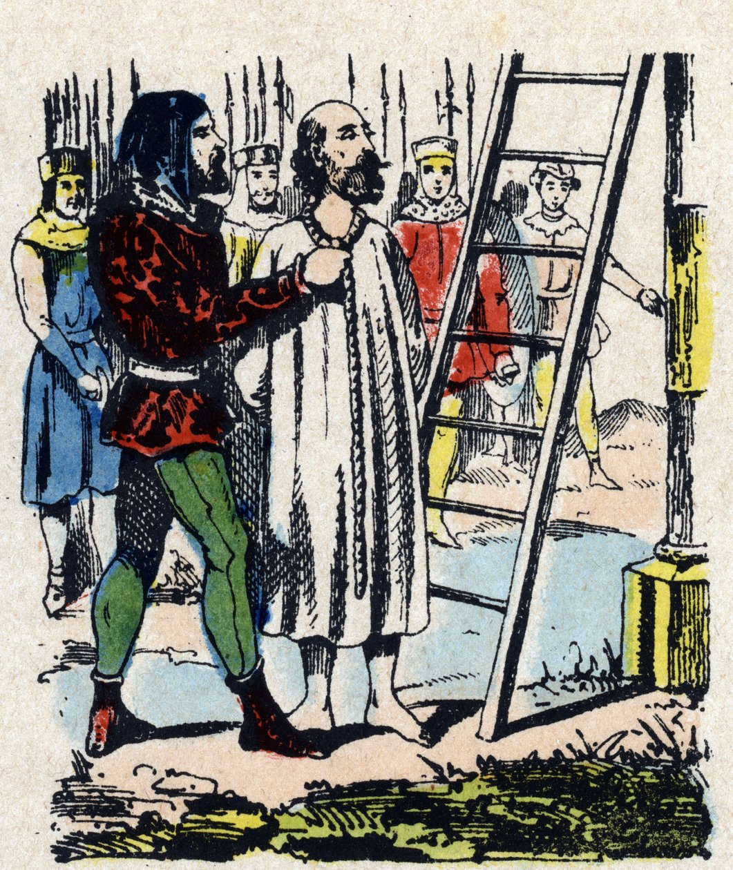 Enguerrand de Marigny (1260-1315) condenado por una comisión reunida en Vincennes, fue ahorcado en la gibet de Montfaucon que había eriger - A la muerte de Felipe IV, su impopular ministro, Enguerrand de Marigny, es acusado (injustamente) de varios crímene de French School