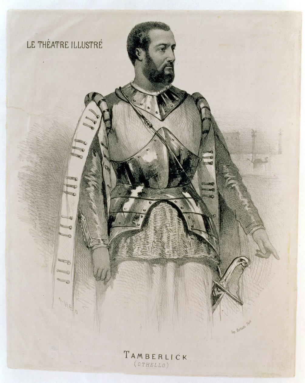 Enrico Tamberlick como Otelo, de El Teatro Ilustrado de French School