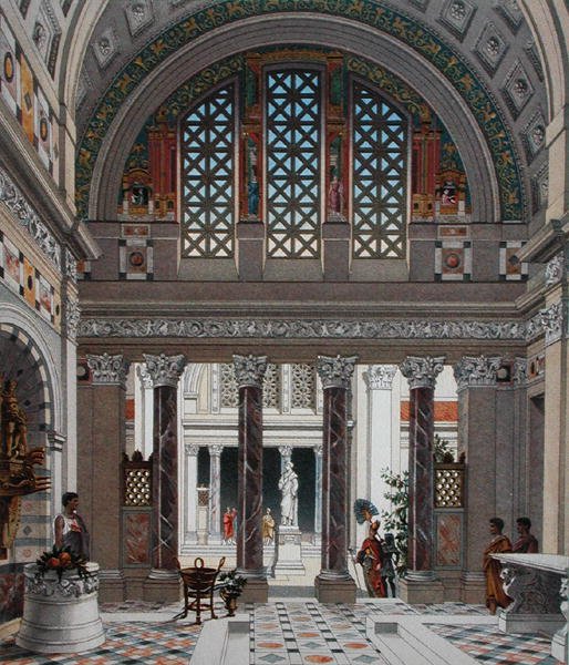 Vestíbulo de un palacio en la Antigua Roma, c.1880 de French School