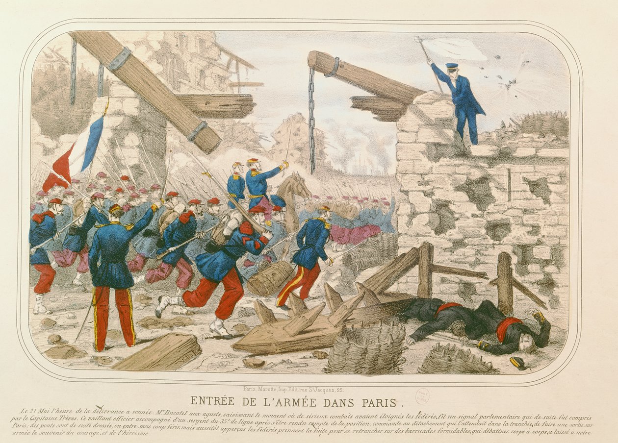 Entrada del ejército en París, 21 de mayo de 1871 de French School