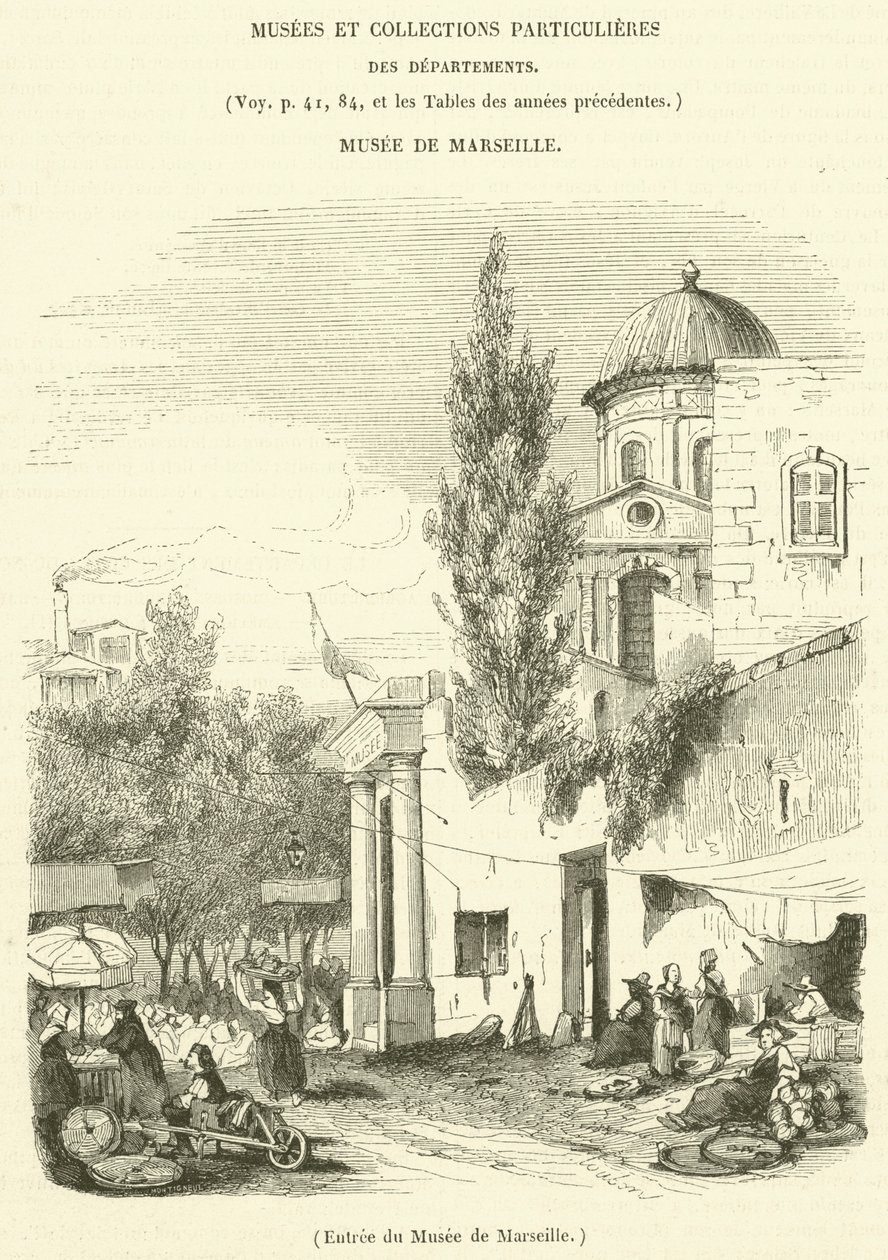 Entrada del Museo de Marsella (grabado) de French School