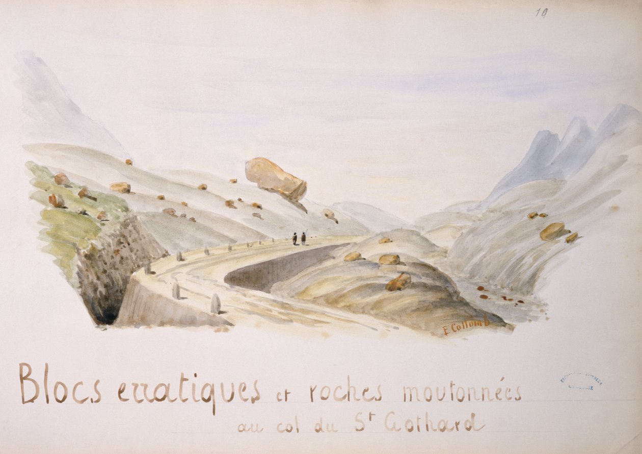 Bloques Erráticos y Rocas en el Paso de San Gotardo en los Alpes Suizos de French School