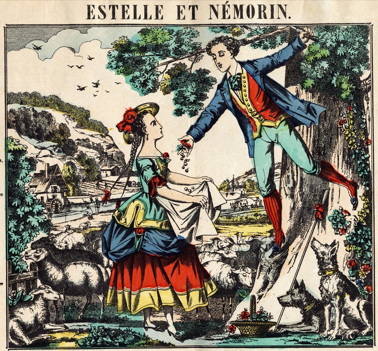 Estelle y Nemorin. Imagen de Épinal de French School