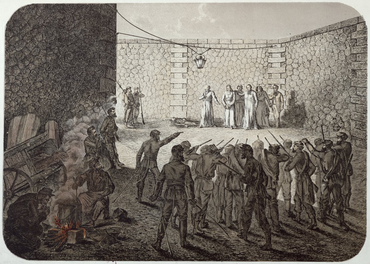 Ejecución de rehenes durante la Comuna, 1871 de French School