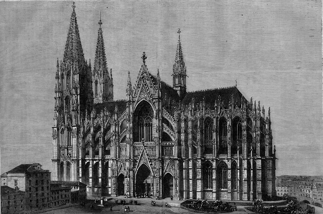 Vista exterior de la Catedral de Colonia, Alemania de French School