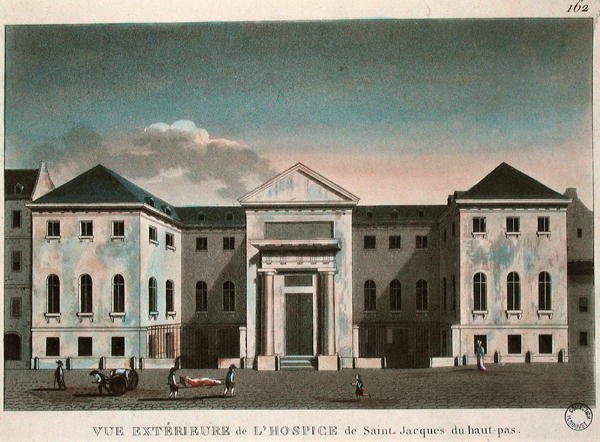 Vista exterior del Hospice Saint-Jacques, c.1800 de French School