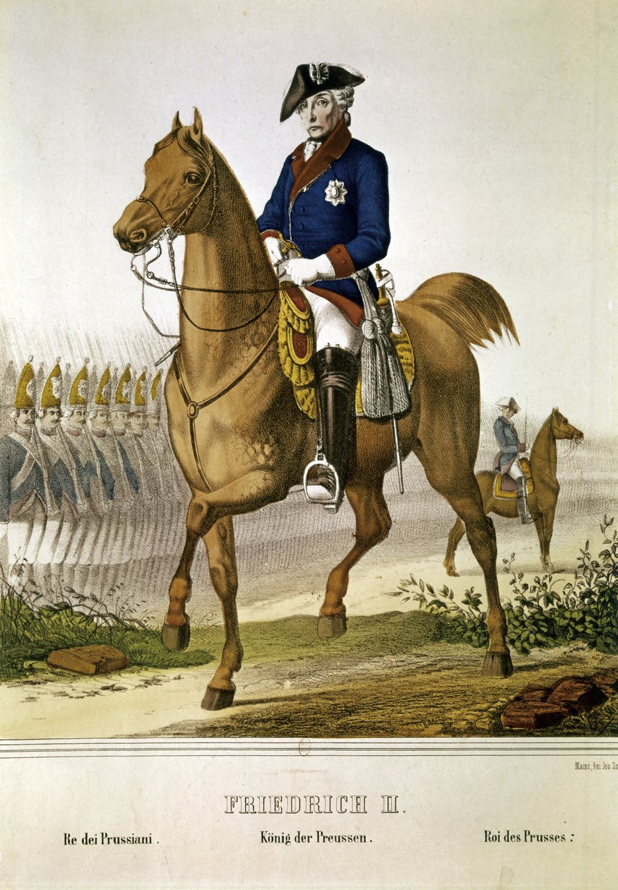 FRIEDRICH II "EL GRANDE": Rey de Prusia (1712-1786) (impresión) de French School