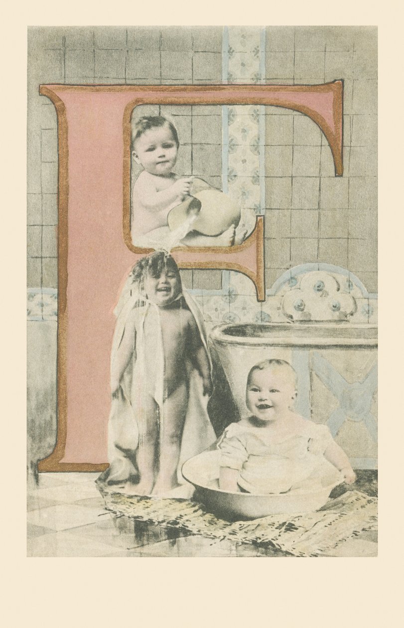 F: Tres bebés en el baño de French School
