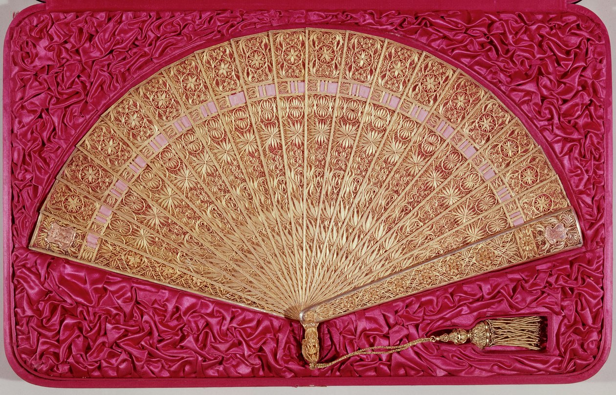 Abanico dado por Maximiliano de Habsburgo-Lorena, Emperador de México, a su esposa Carlota de Bélgica de French School