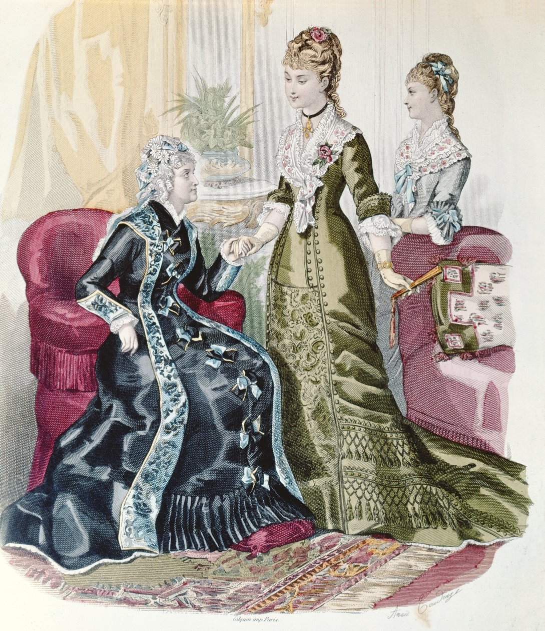 Moda del Segundo Imperio, de La Mode Illustrée de French School