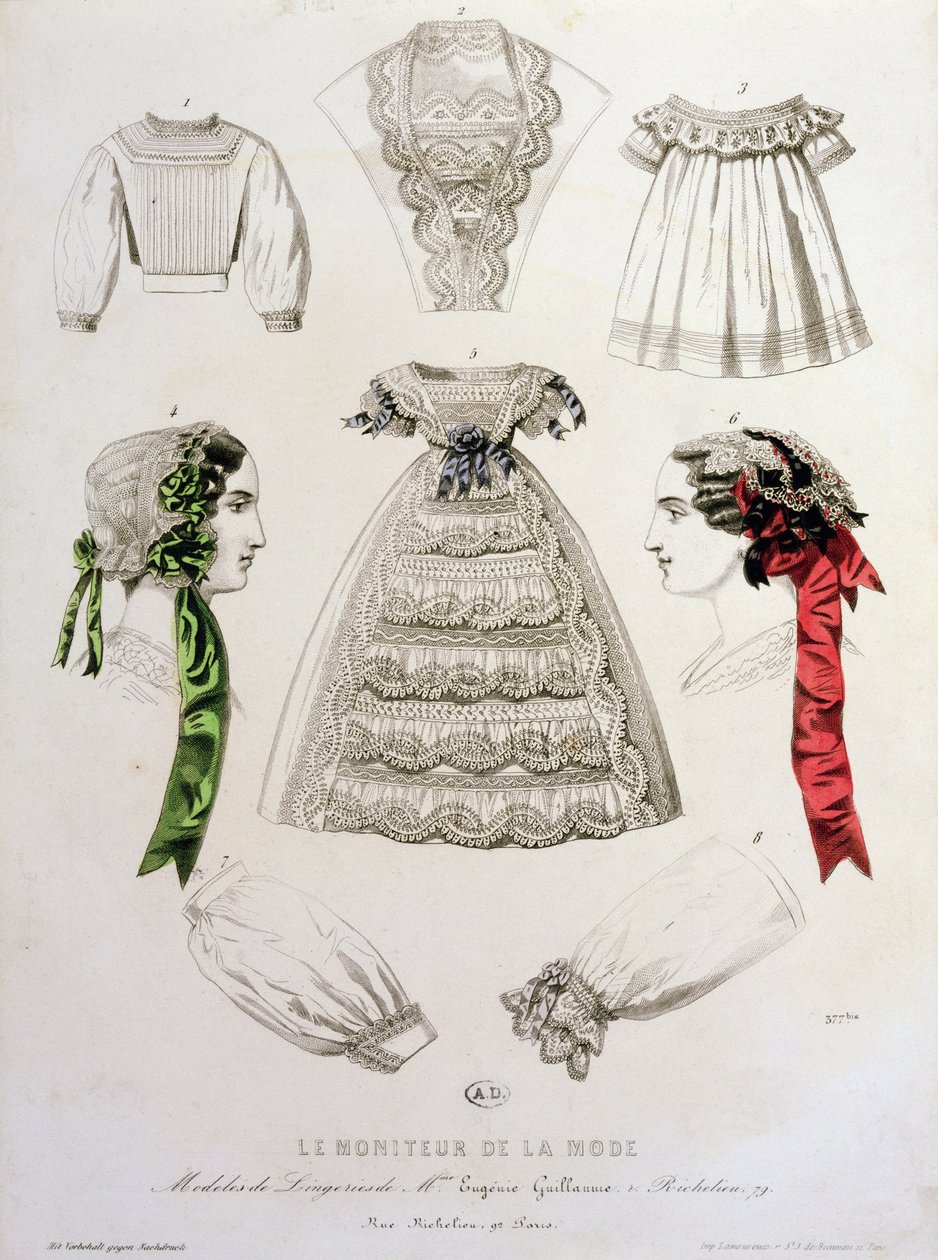 Placa de moda de Le Moniteur de la Mode, 1854 de French School