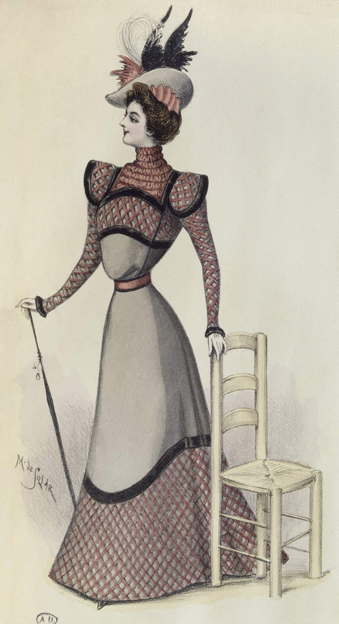 Placa de moda, ilustración de La Nouvelle Mode, 1897 de French School