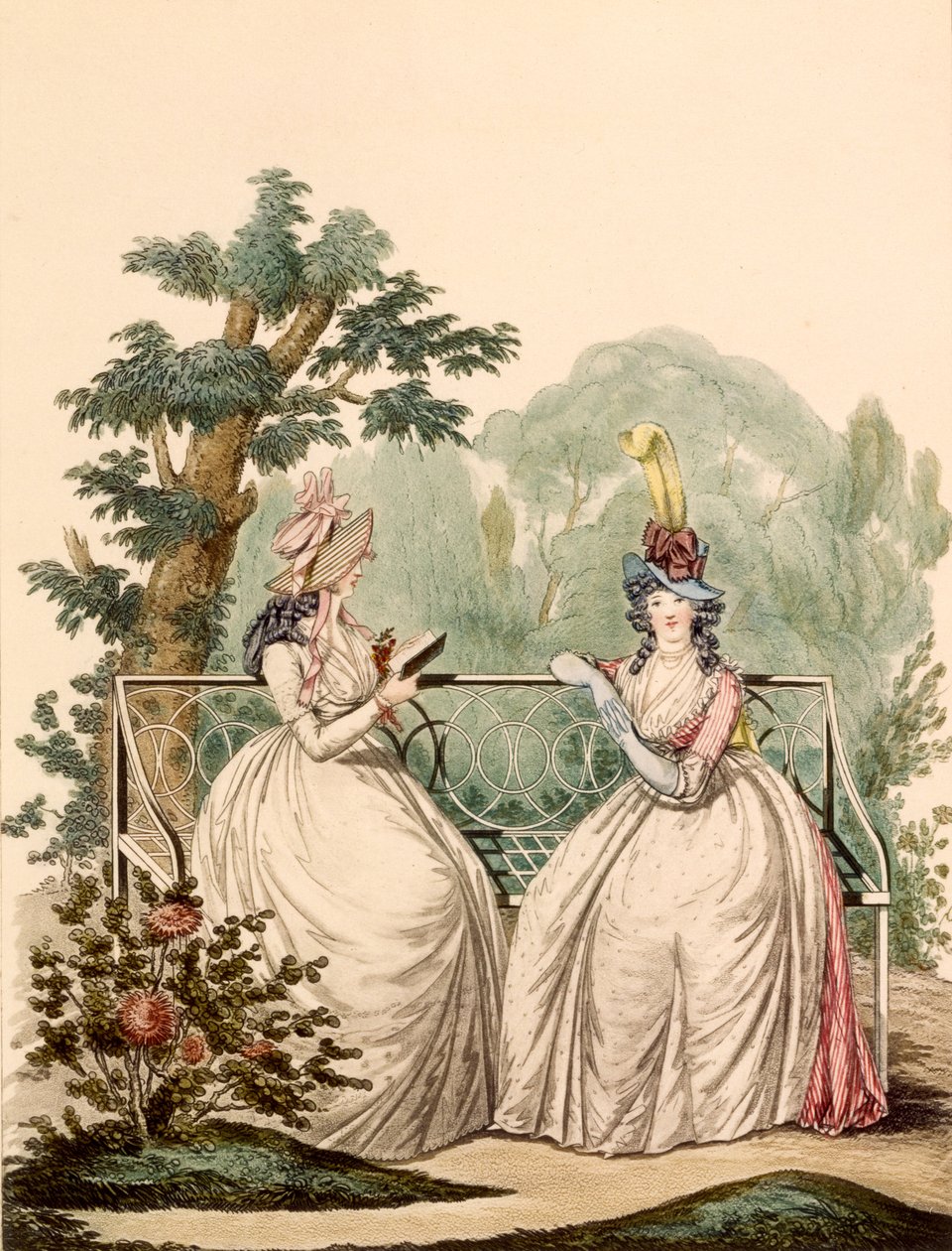Placa de moda de damas en vestidos de día de verano - Modas inglesas, 1794 de French School