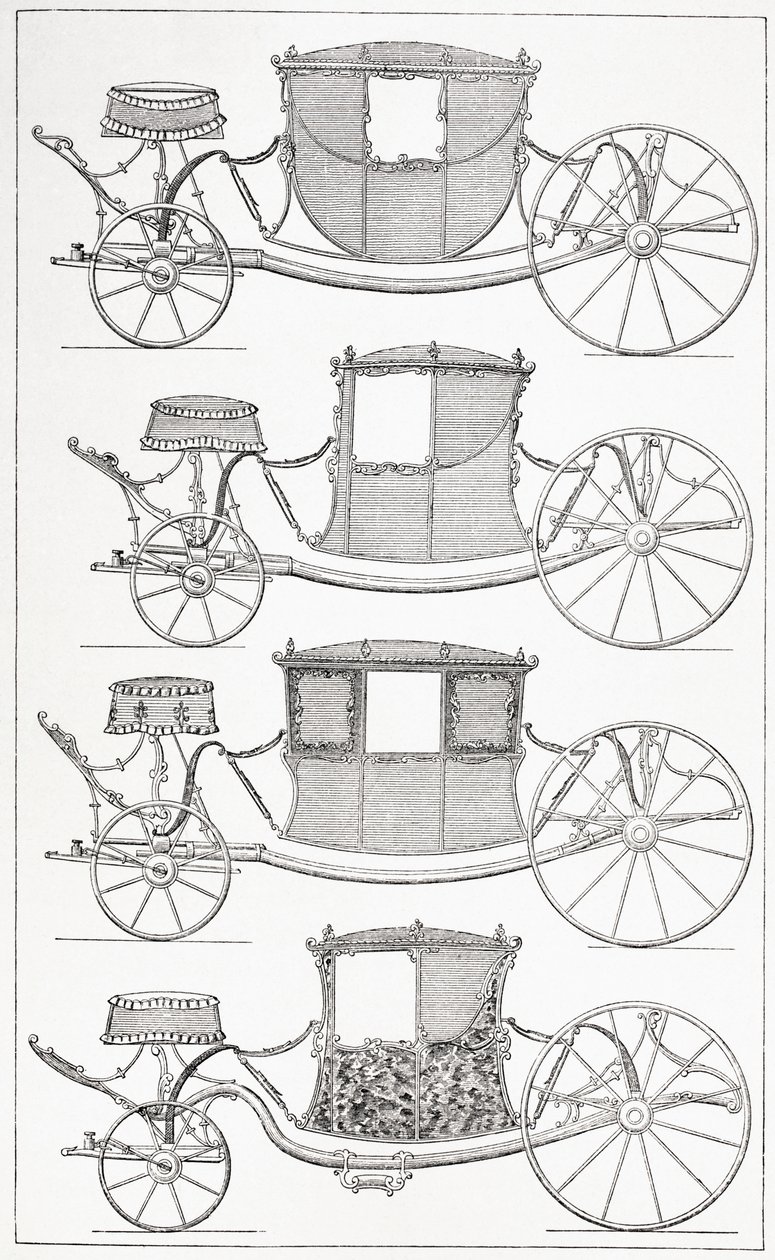 Coches de moda del siglo XVIII, 1875 de French School