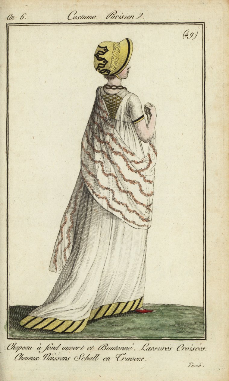 Mujer a la moda en los Jardines de Tivoli de French School