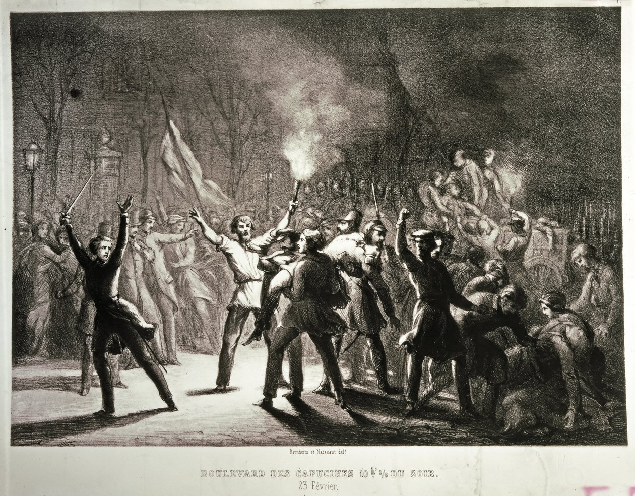 Revolución de febrero de 1848 (litografía) de French School