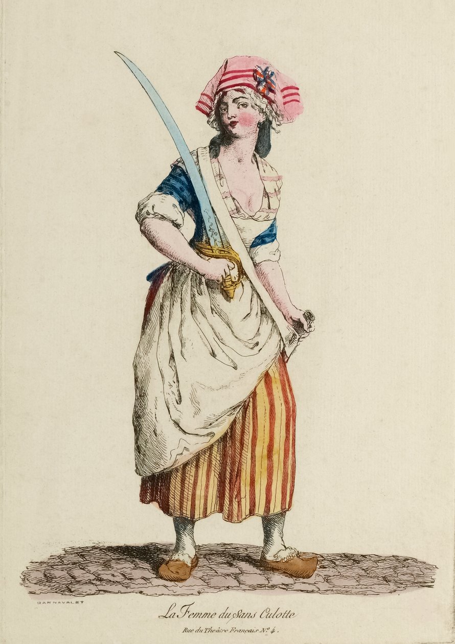 Mujer Sans-Culotte, c.1792 (grabado) de French School