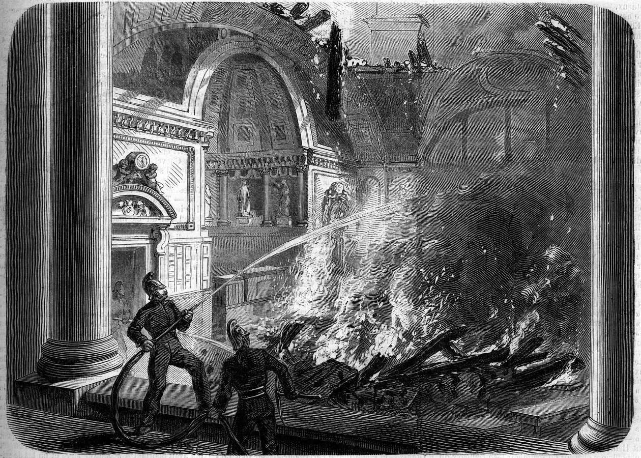 Incendio de la cámara del Senado, Palacio de Luxemburgo, París, 27 de octubre de French School