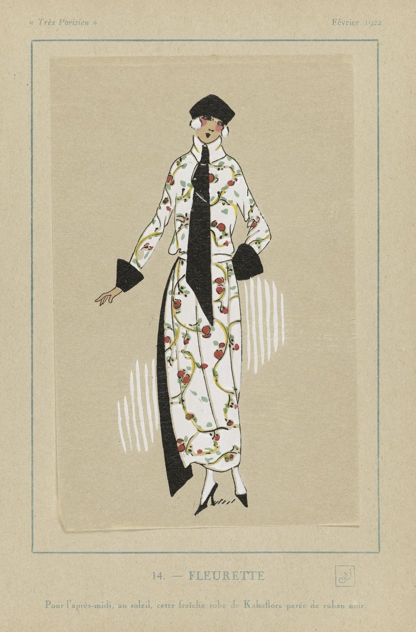 Fleurette, de Tres Parisiens, pub. 1922 (plantilla) de French School