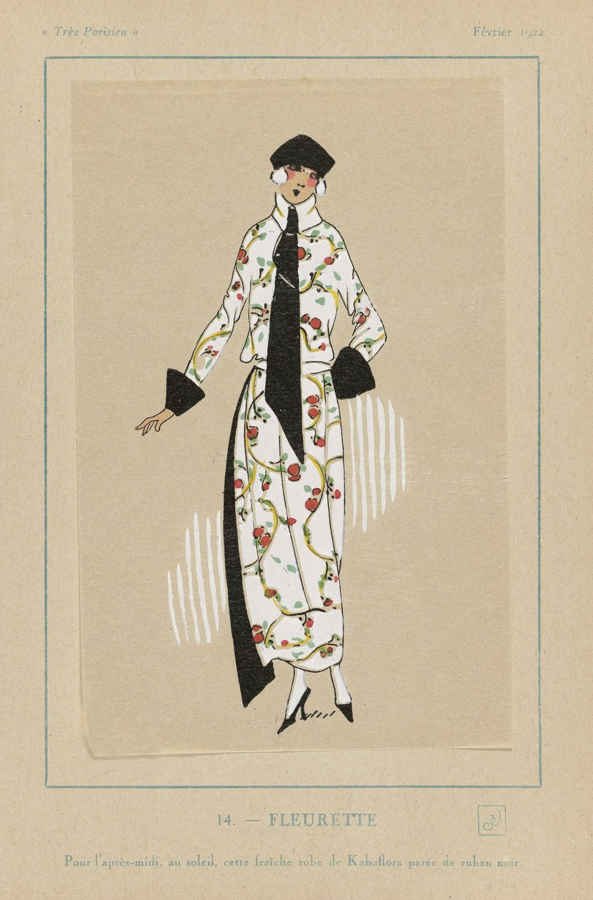 Fleurette, pub. 1922 impresión pochoir de French School