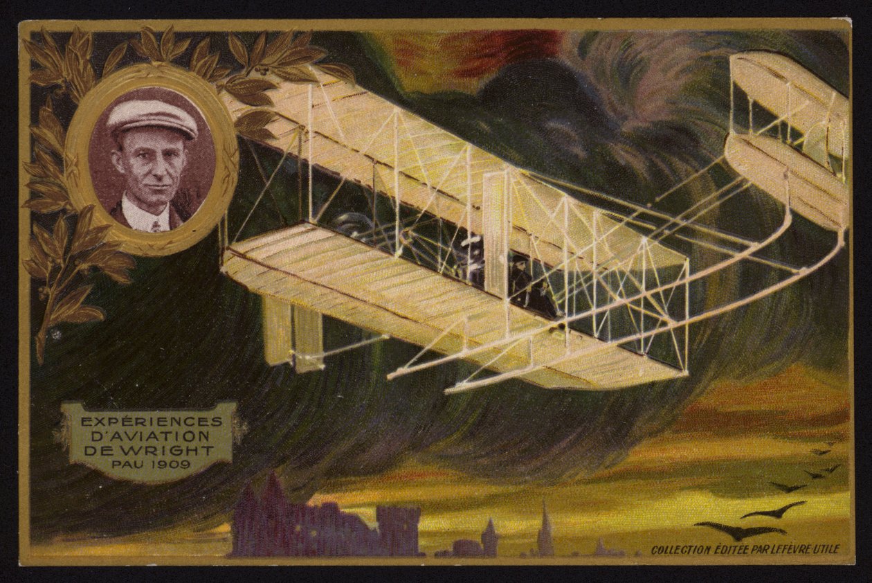 Vuelo del Wright Brothers Flyer, Pau, Francia de French School