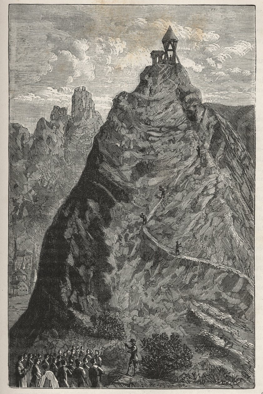 Florin Perier realizando el experimento de Torricelli en la cima del Puy de Dôme, 19 de septiembre de French School