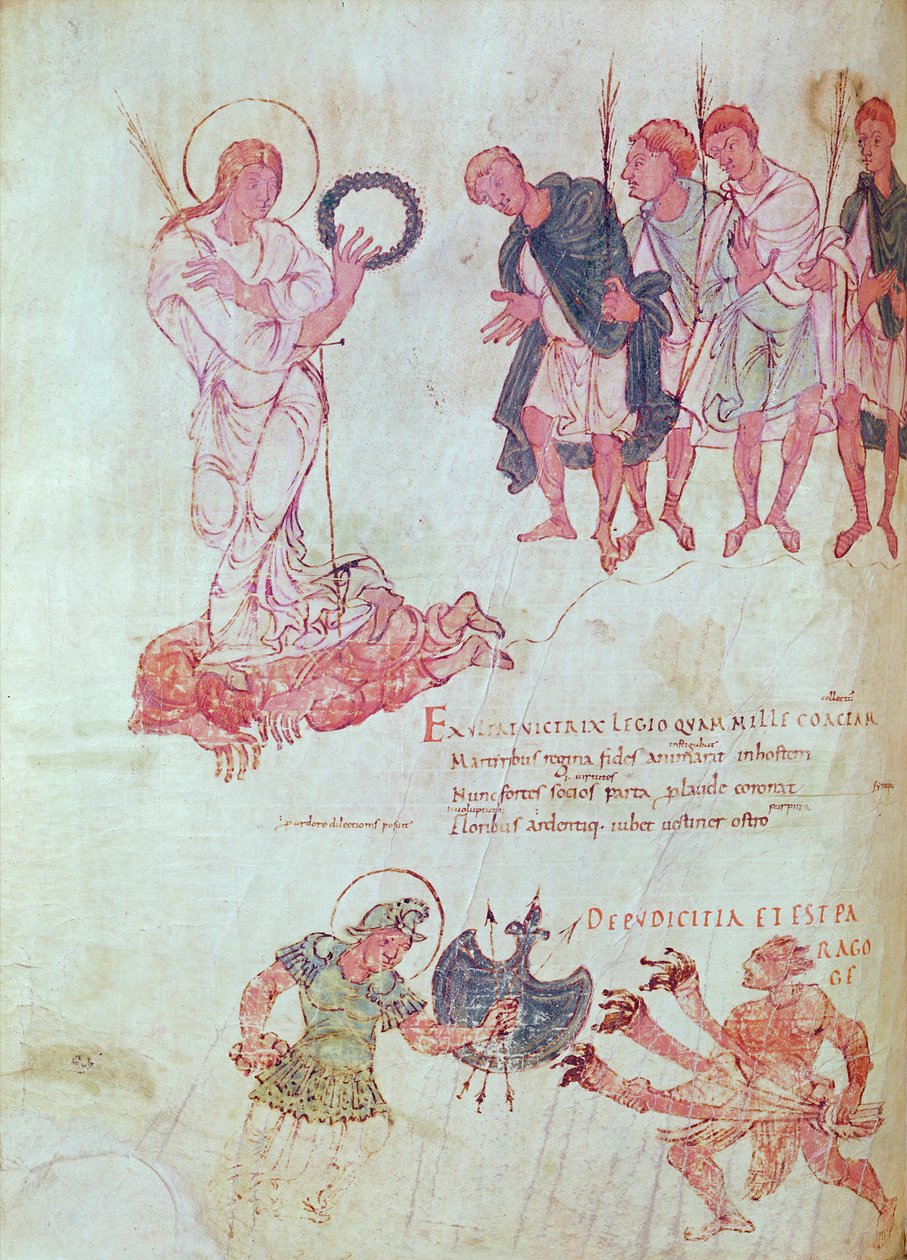 Fol.15.083 de la Psychomachia de Prudencio de French School