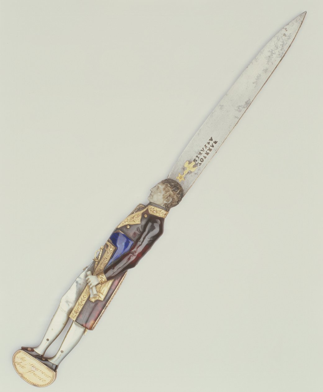 Cuchillo plegable (acero con decoración de esmalte) de French School