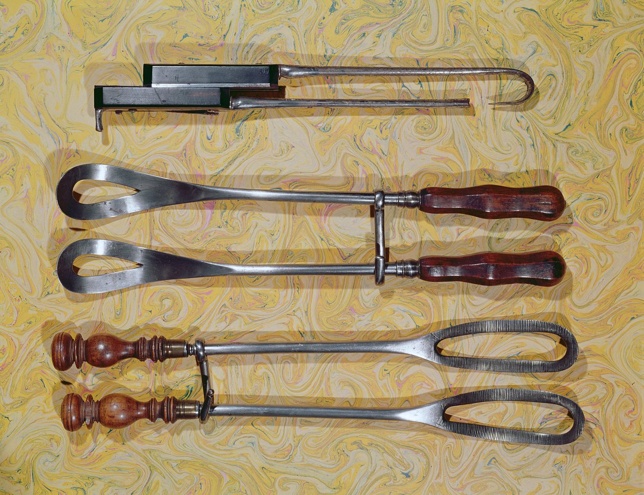 Fórceps utilizados por Jan Palfyn de Gante (1650-1730) de French School