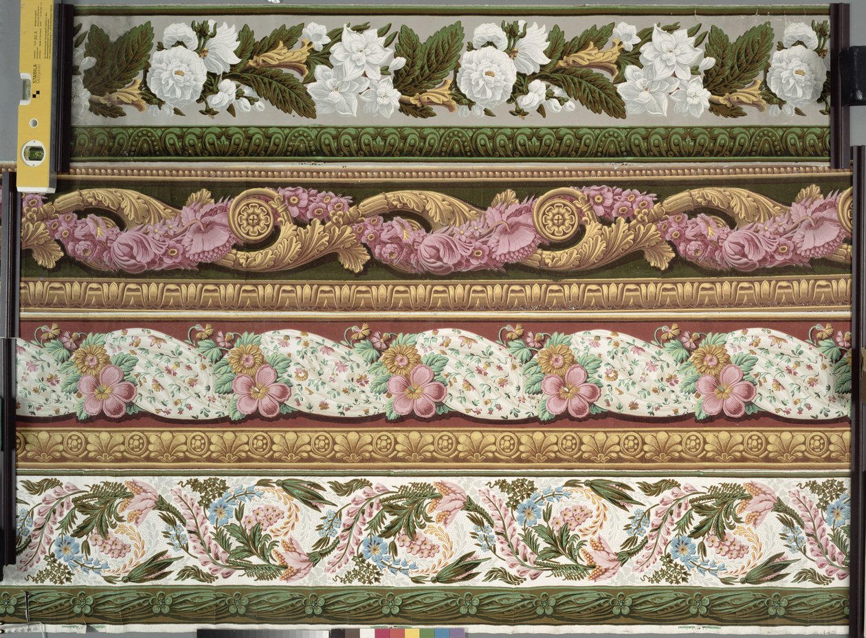 Cuatro diseños de borde de papel tapiz de French School