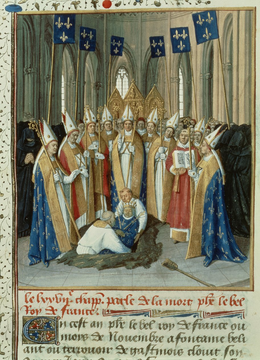 Entierro de Felipe el Hermoso (1268-1314) en St. Denis de French School