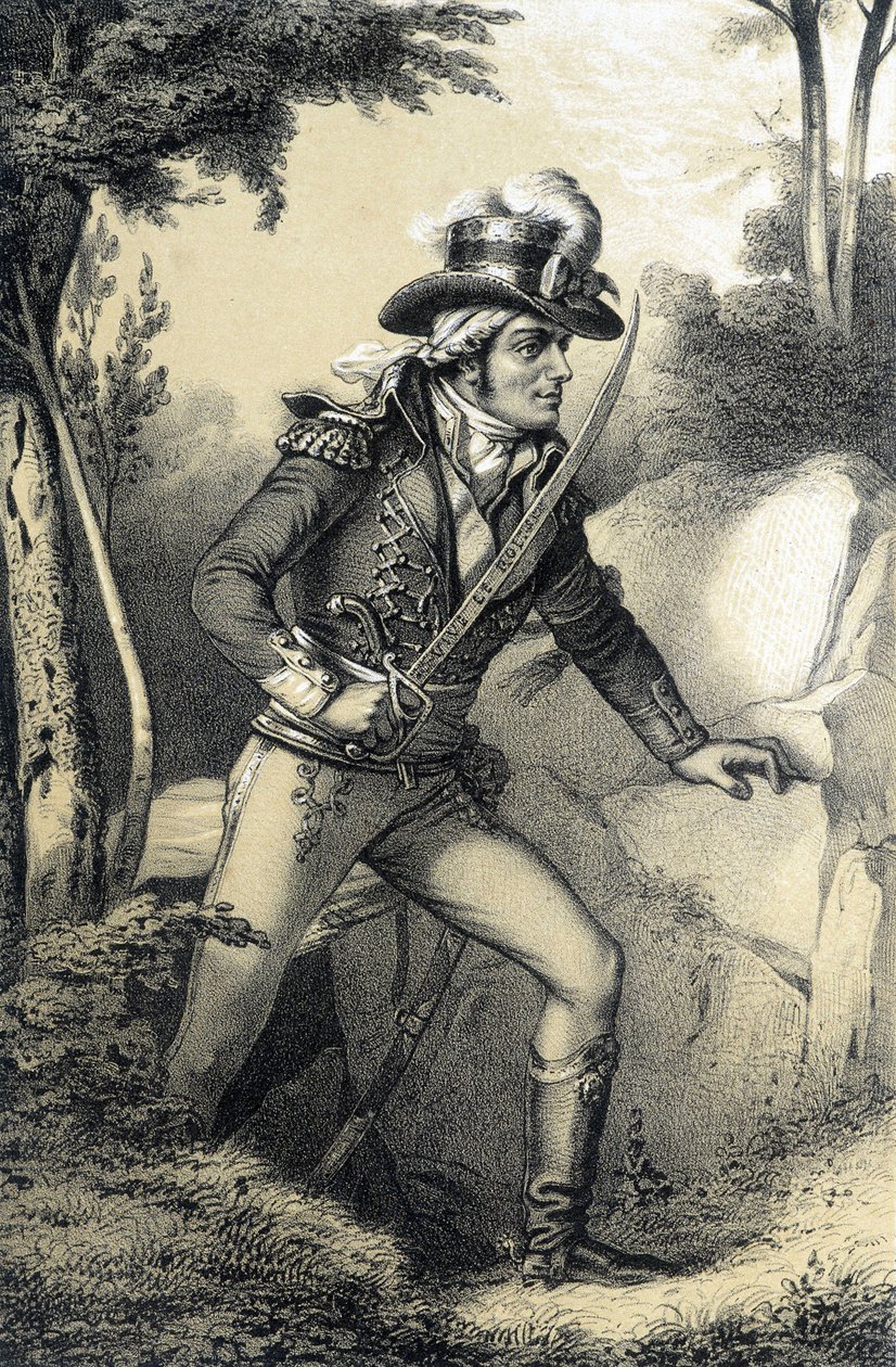 Francois-Athanase de Charette de la Contrie (1763-1796) - en "Galerie historique de la Revolution francaise" por Albert Maurin de French School