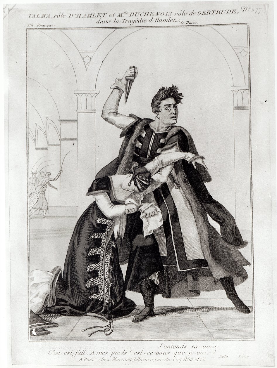 Francois-Joseph Talma (1763-1826) como Hamlet y Mademoiselle Duchenois como Gertrude, en 