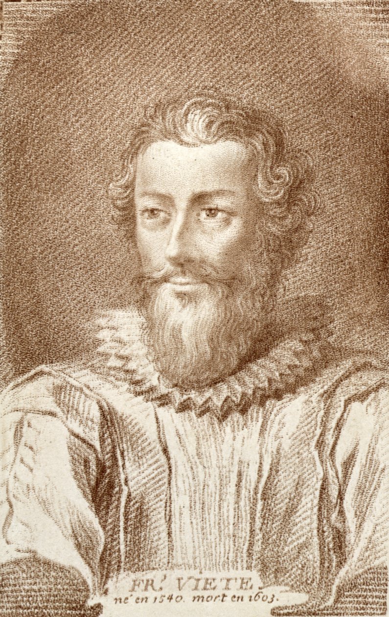 François Viète (1540-1603), ilustración de Histoire des Mathématiciens por Alexandre Saverien (1720-1805), publicada en París 1766 de French School