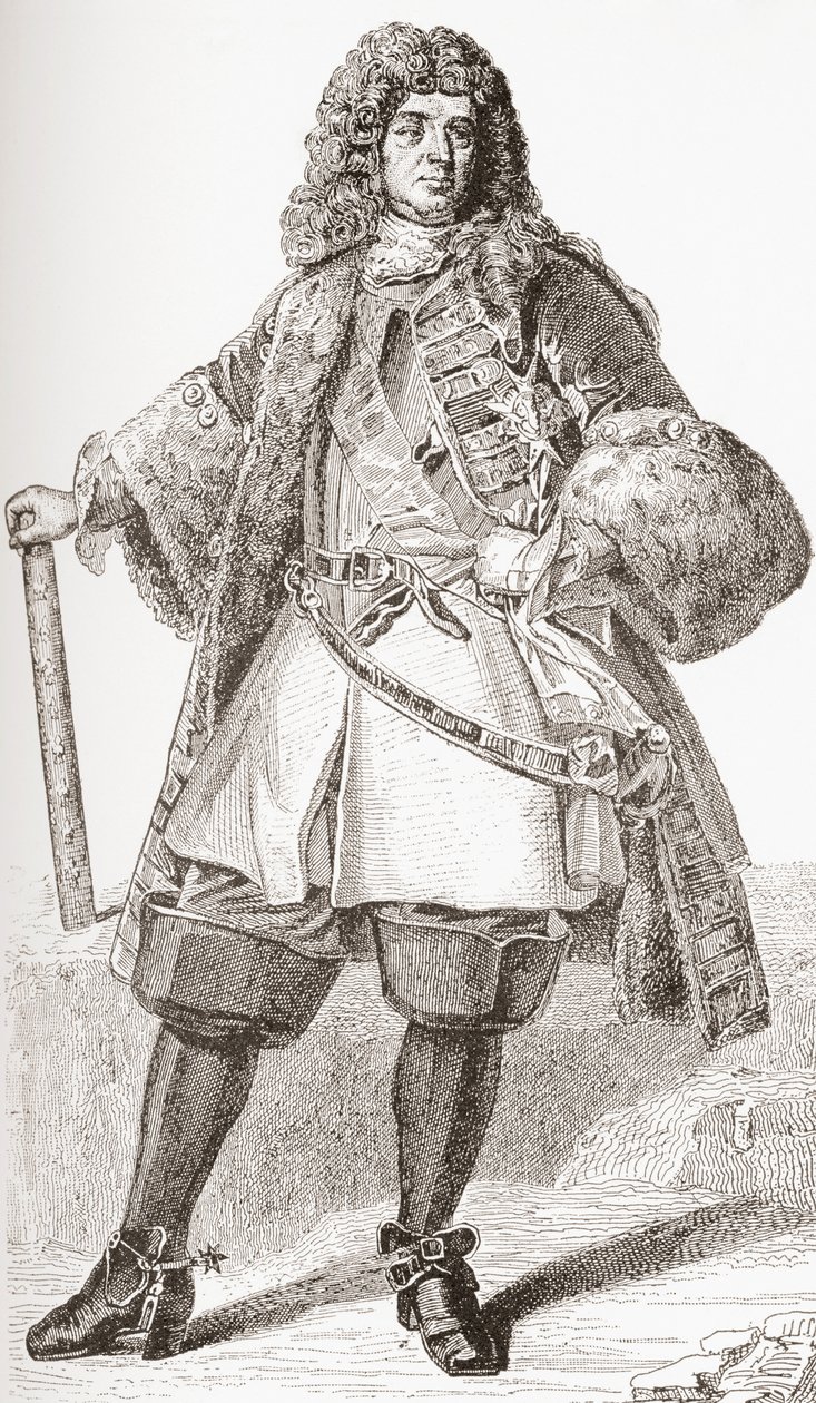 François de Neufville, 2º duque de Villeroy, 1644-1730. Soldado francés. De Les Heures Libres publicado en 1908. de French School