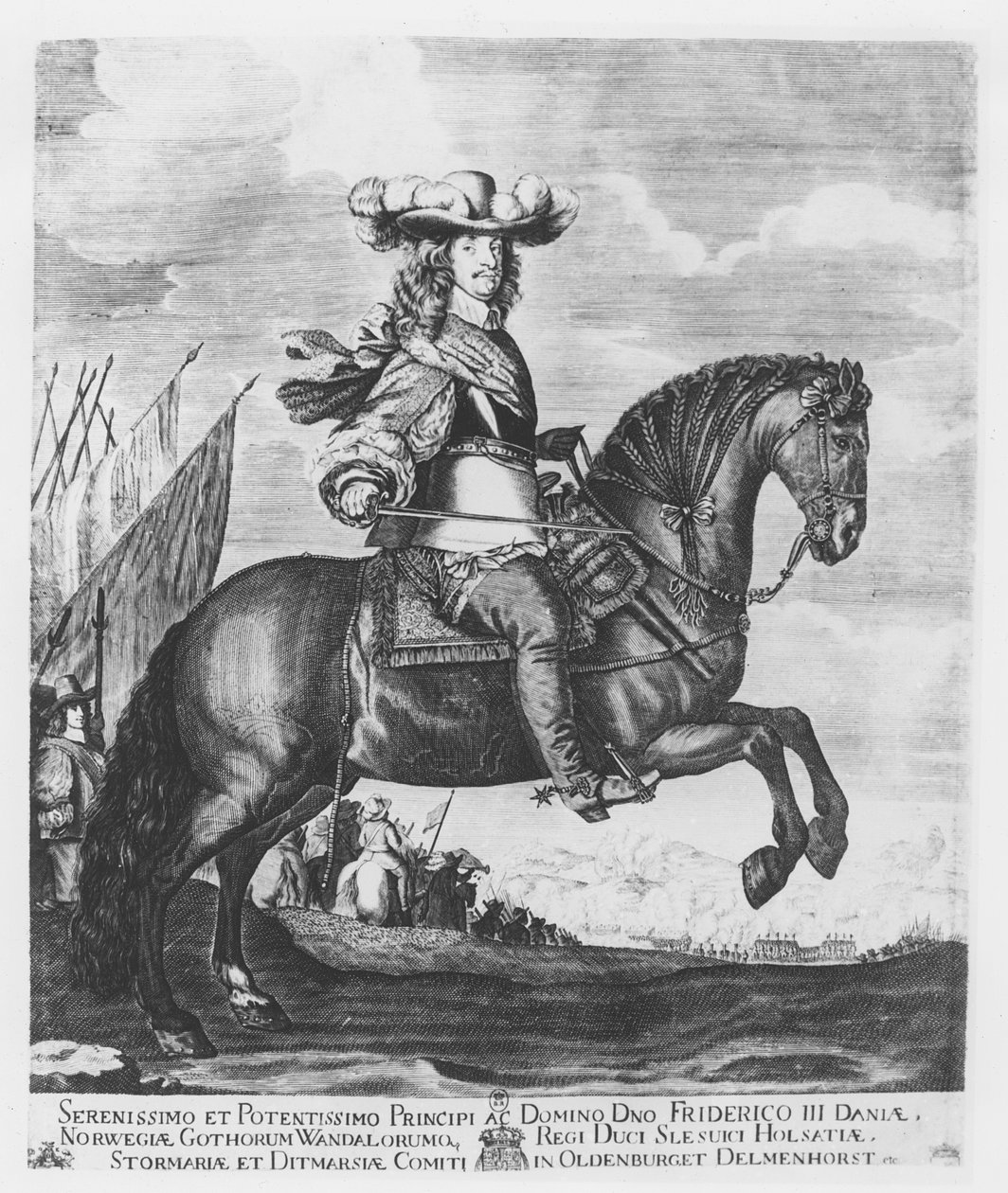 Federico III de Dinamarca y Noruega (grabado) de French School